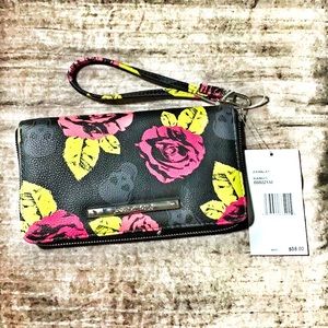 Betsey Johnson skulls and roses wristlet-BRAND NEW